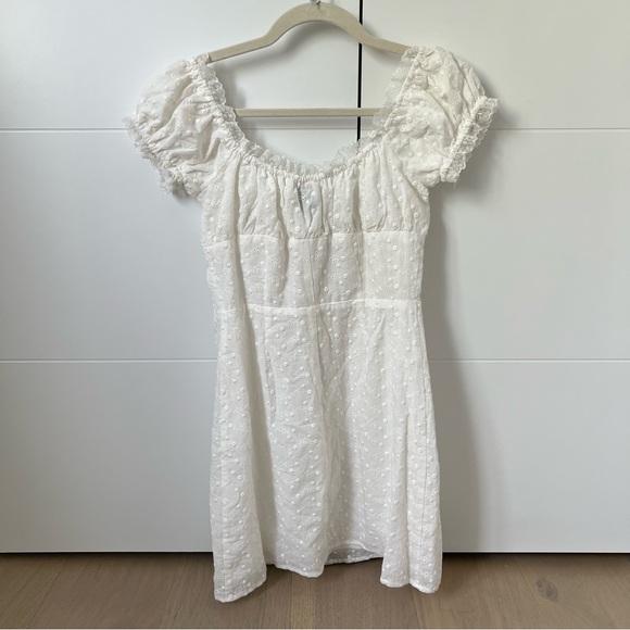 With Jean White Lace-Up Mini Dress - Picture 5 of 6